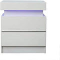 White 3 Drawer Nightstand with Led Backlight B7458
