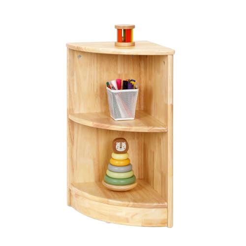 Rubber Wood 2-Tier Corner Storage Cabinet O582