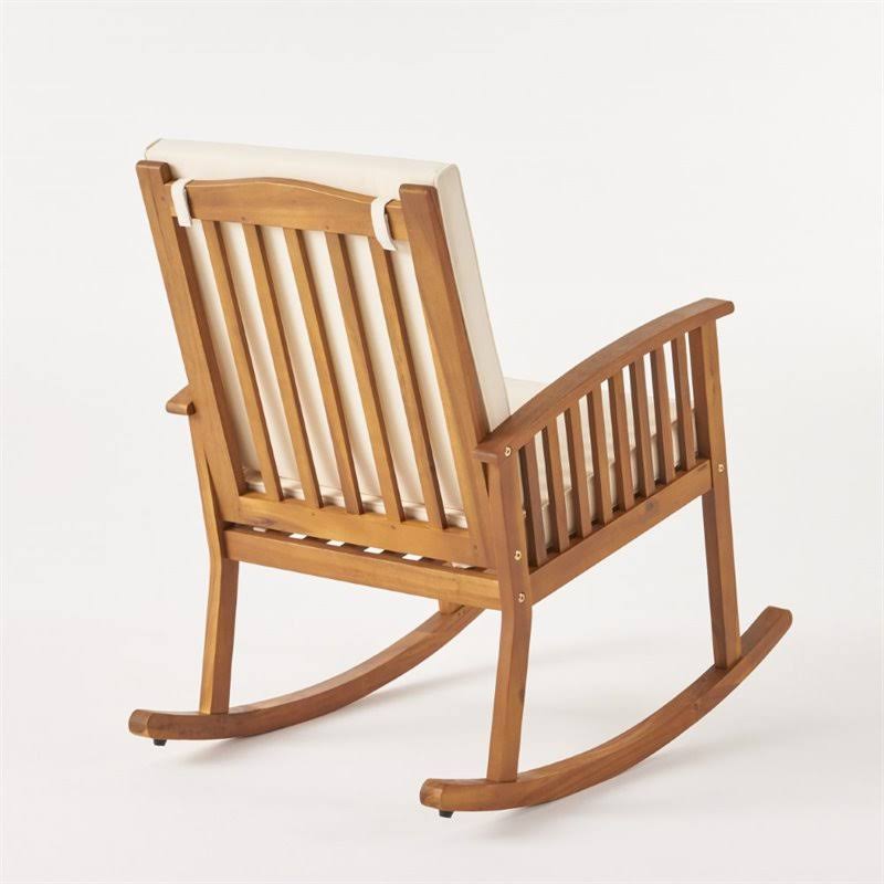 Brown Acacia Wood Rocking Chair Set of 2 R354