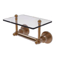 Brushed Bronze Toilet Tissue Holder with Glass Shelf I864