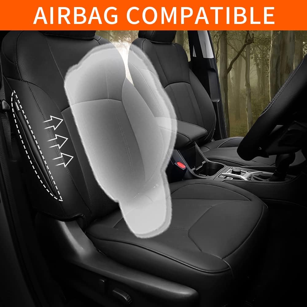 Faux Leather Car Seat Covers Full Set Black Y56608