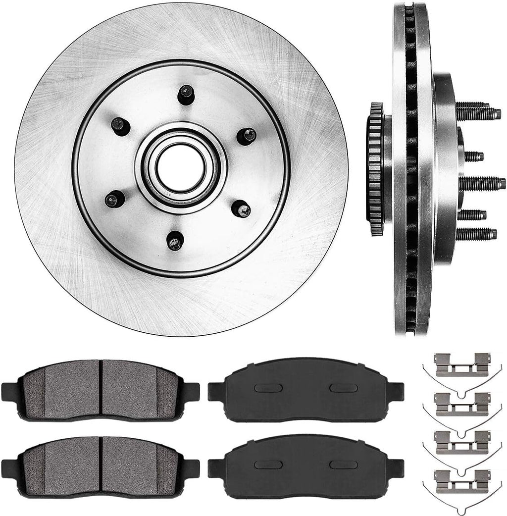 6 Lug Brake Disc Rotors + Metallic Brake Pads P408665
