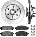 6 Lug Brake Disc Rotors + Metallic Brake Pads P408665
