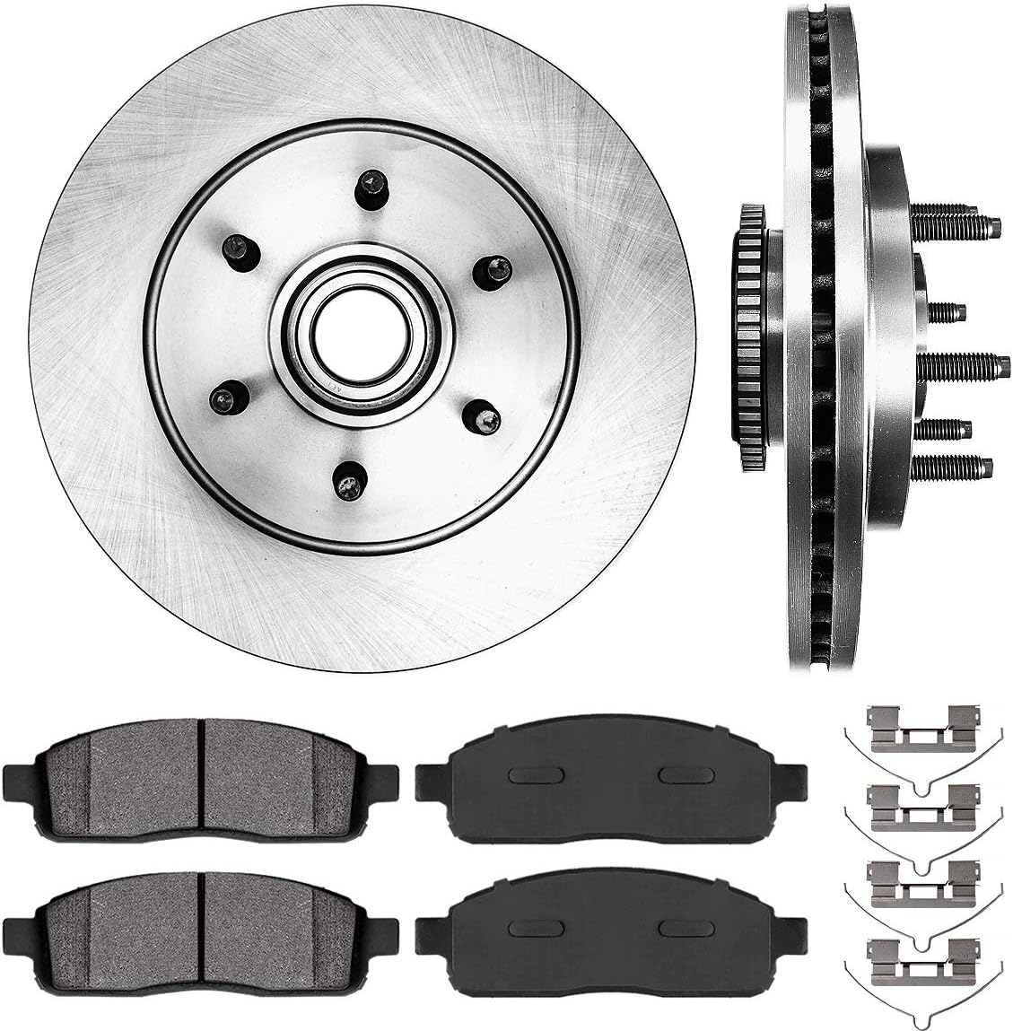 6 Lug Brake Disc Rotors + Metallic Brake Pads P408665