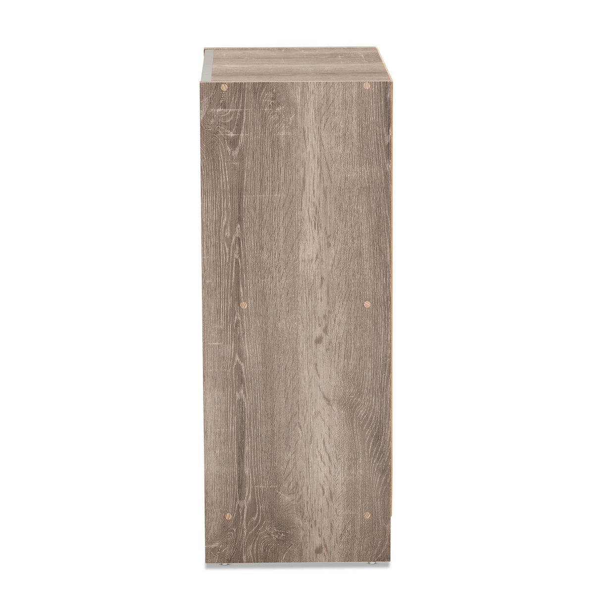 Weathered Oak Finished Wood 2-Door Shoe Cabinet I9964