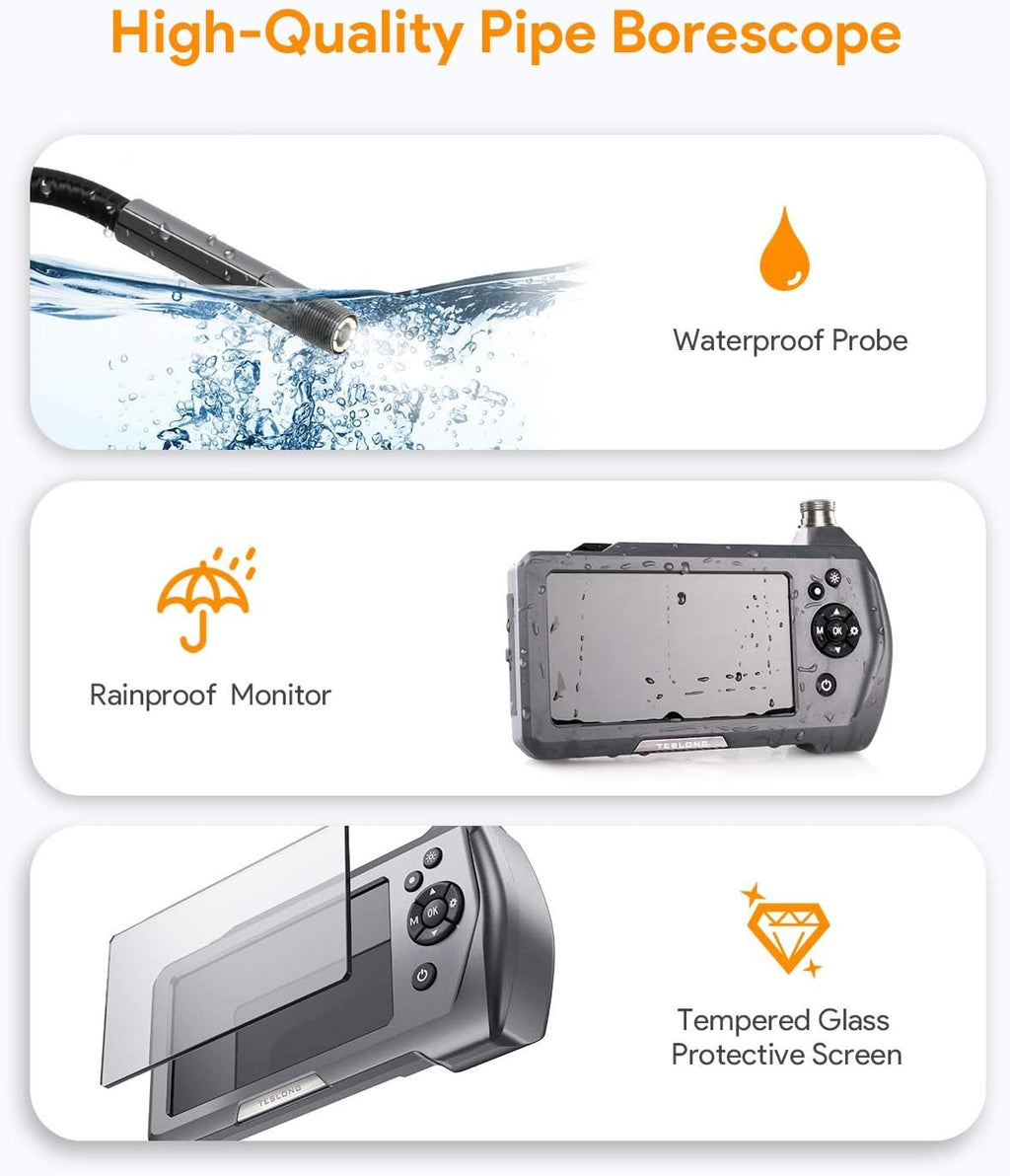 Waterproof Borescope Inspection Camera with 4.5 IPS Monitor S255455
