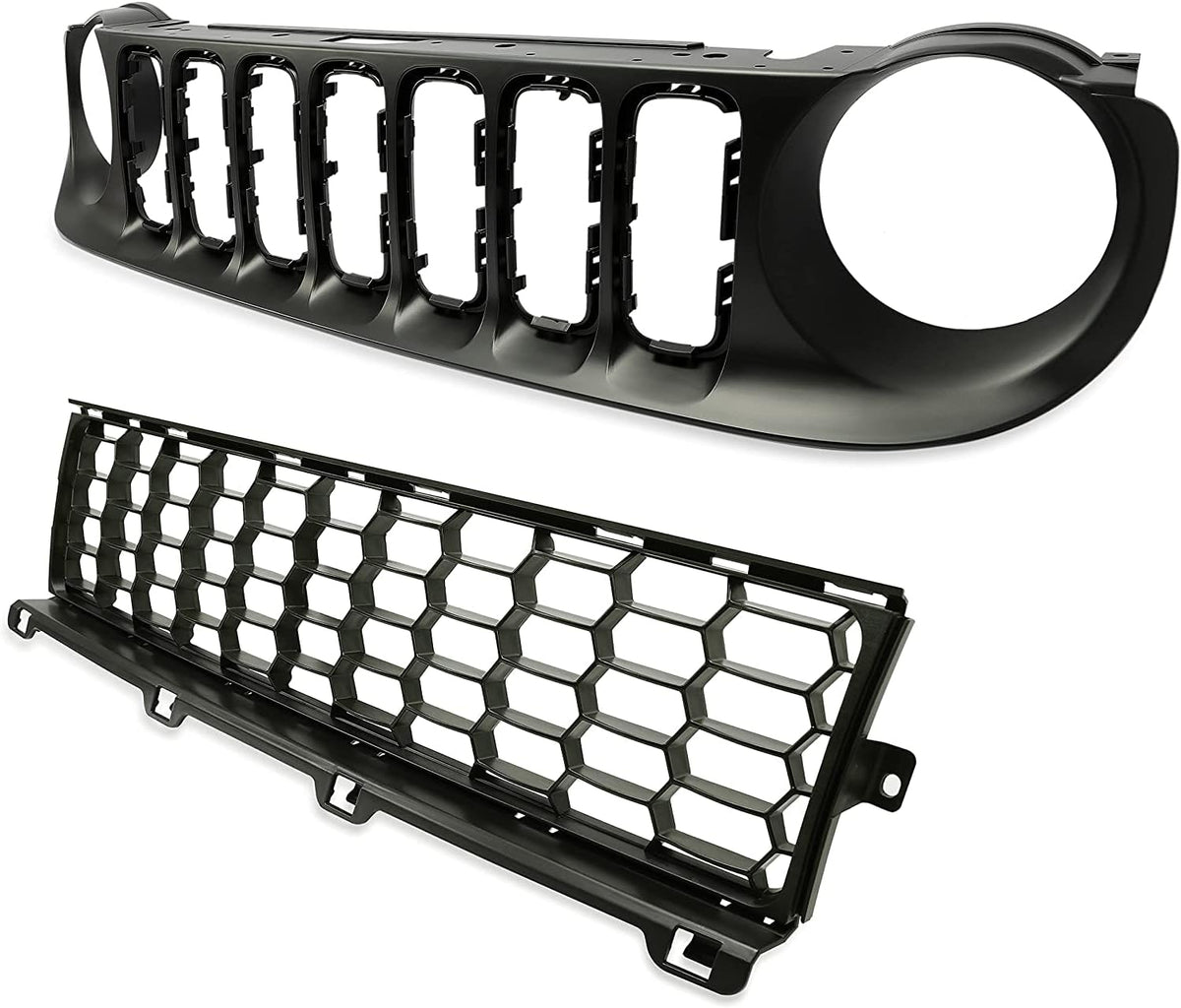 Black 2pcs Front Grille and Lower Grille I62446