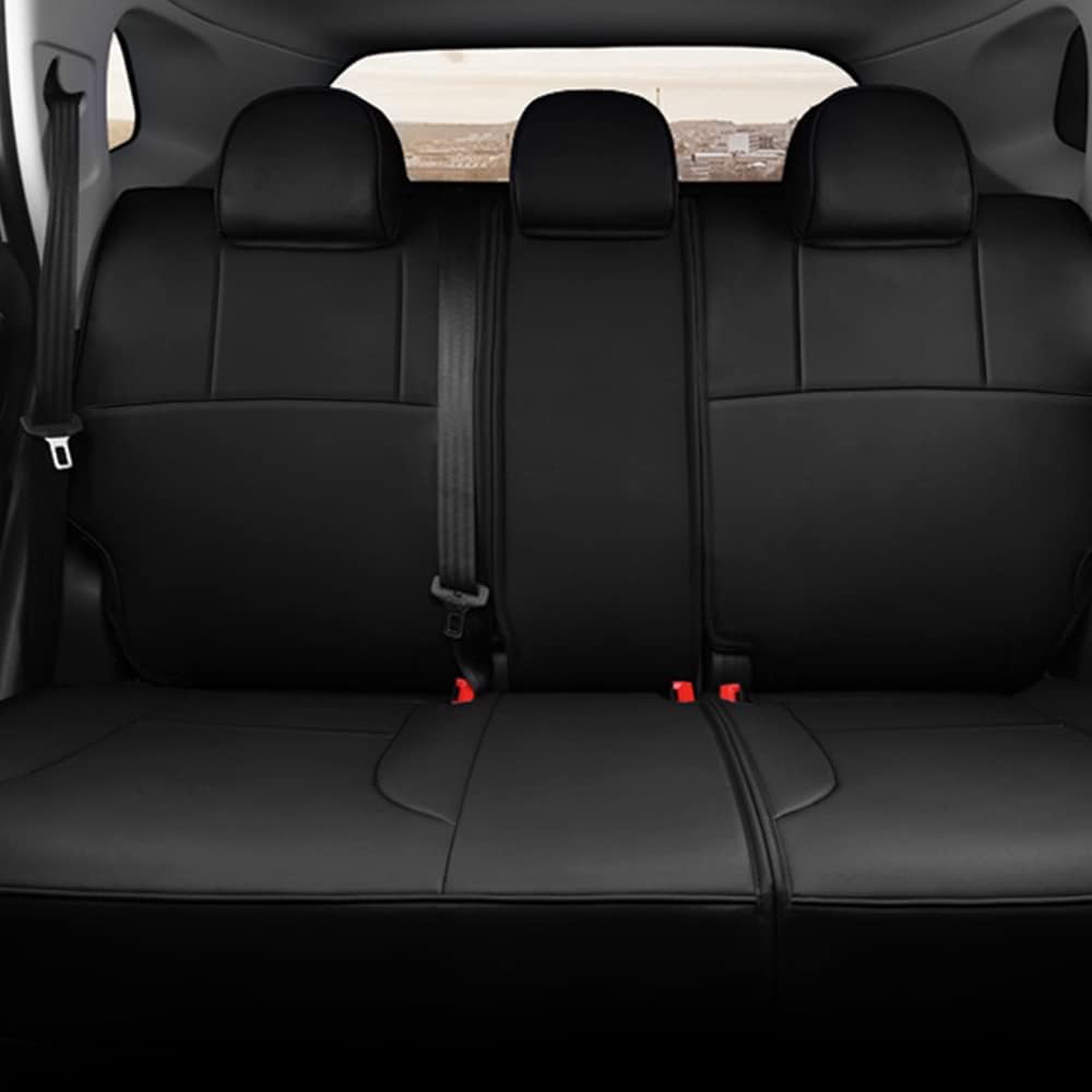 Faux Leather Car Seat Covers Full Set Black Y56608