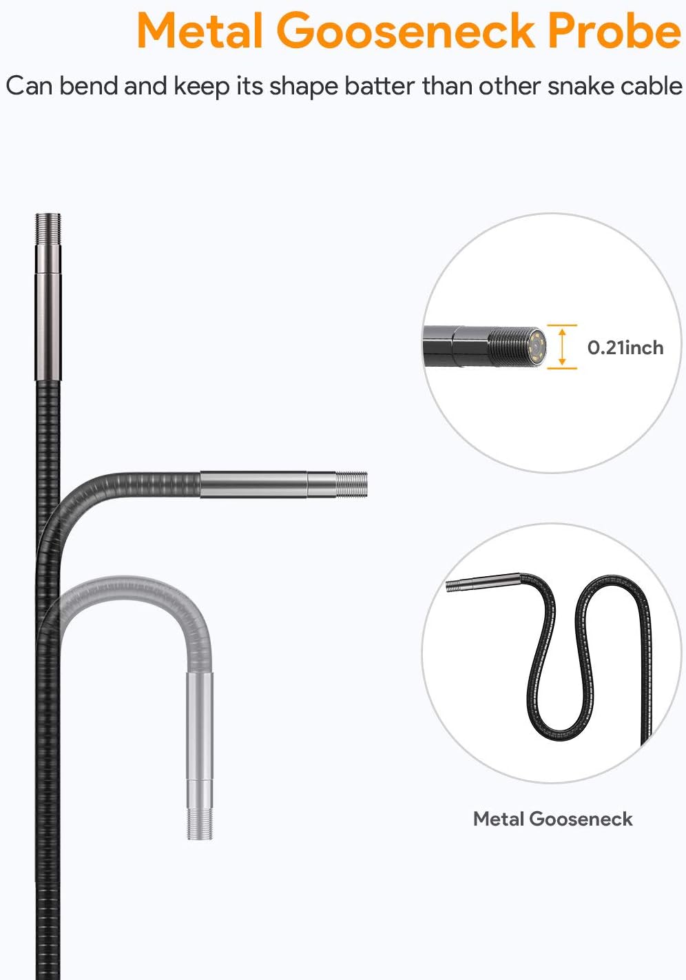 Waterproof Borescope Inspection Camera with 4.5 IPS Monitor S255455