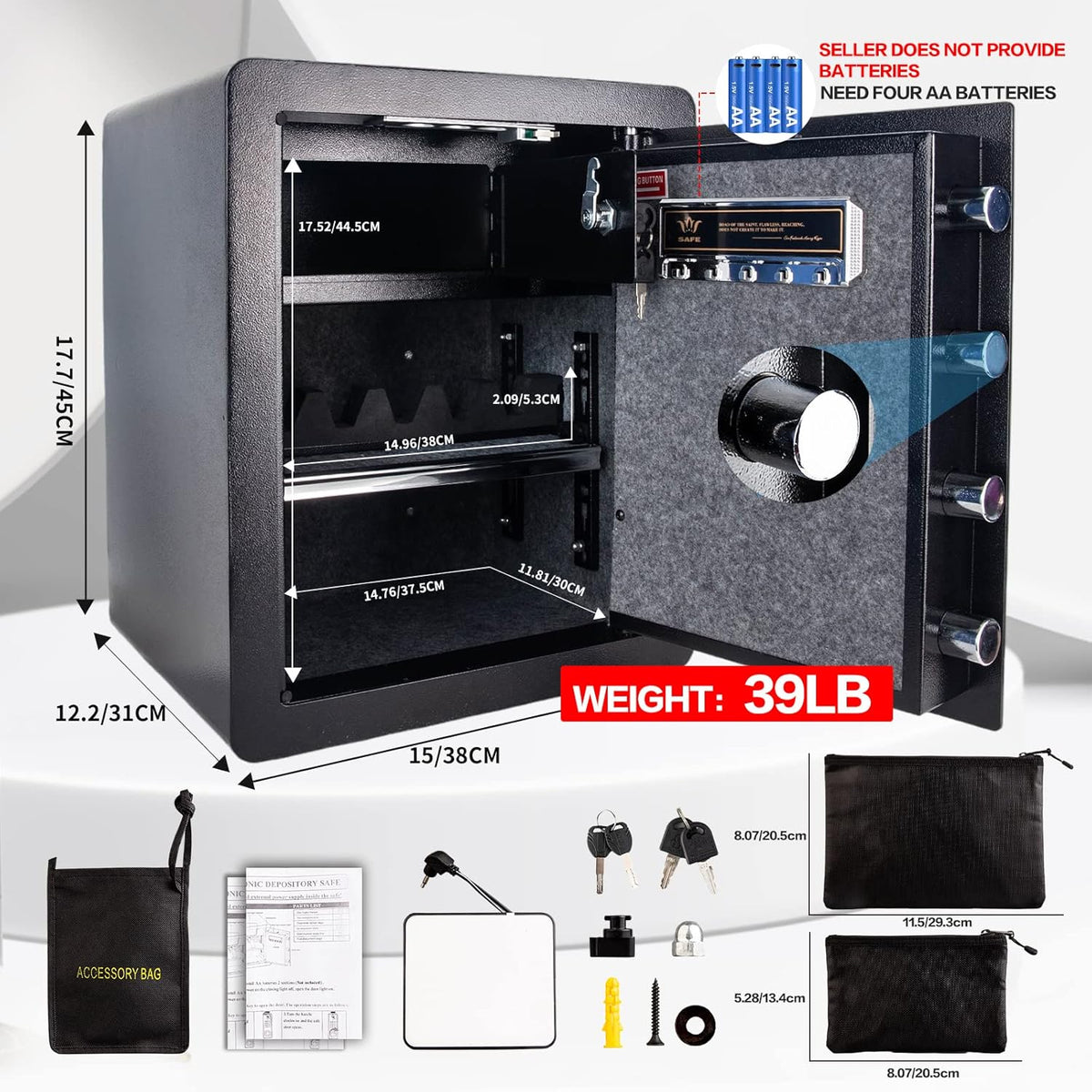 2.05 Cub Security Safe with Digital Keypad LED Light D1656