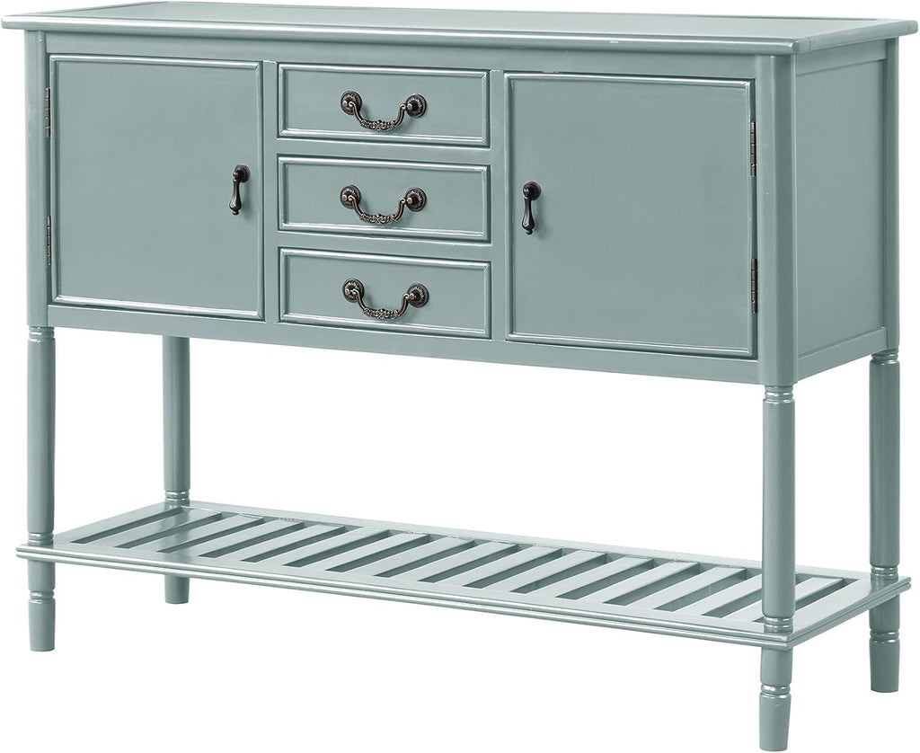 Solid Wood Console Table with 3 Drawers, 2 Cabinet and 1 Shelf I485036