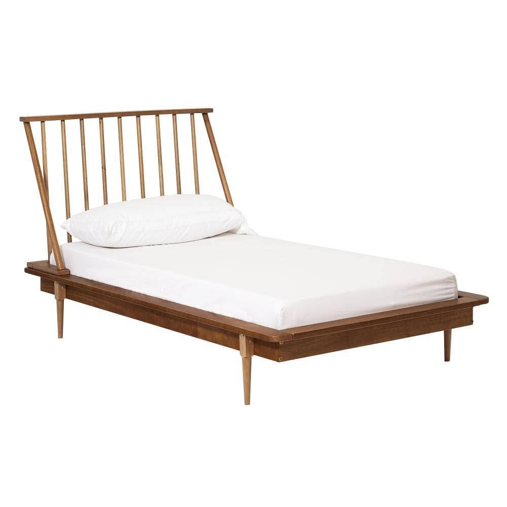 Twin Mid Century Solid Wood Spindle Bed S54495