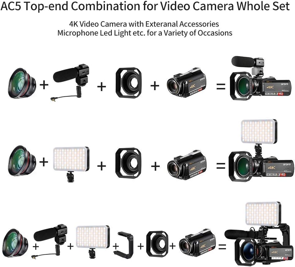 4K Video Camera Camcorder with 12x Optical Zoom Z7098