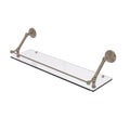 30 in. Floating Glass Shelf with Gallery Rail Antique Pewter T9731