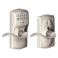 Keypad Entry with Flex-Lock and Accent Levers, Satin Nickel H5213