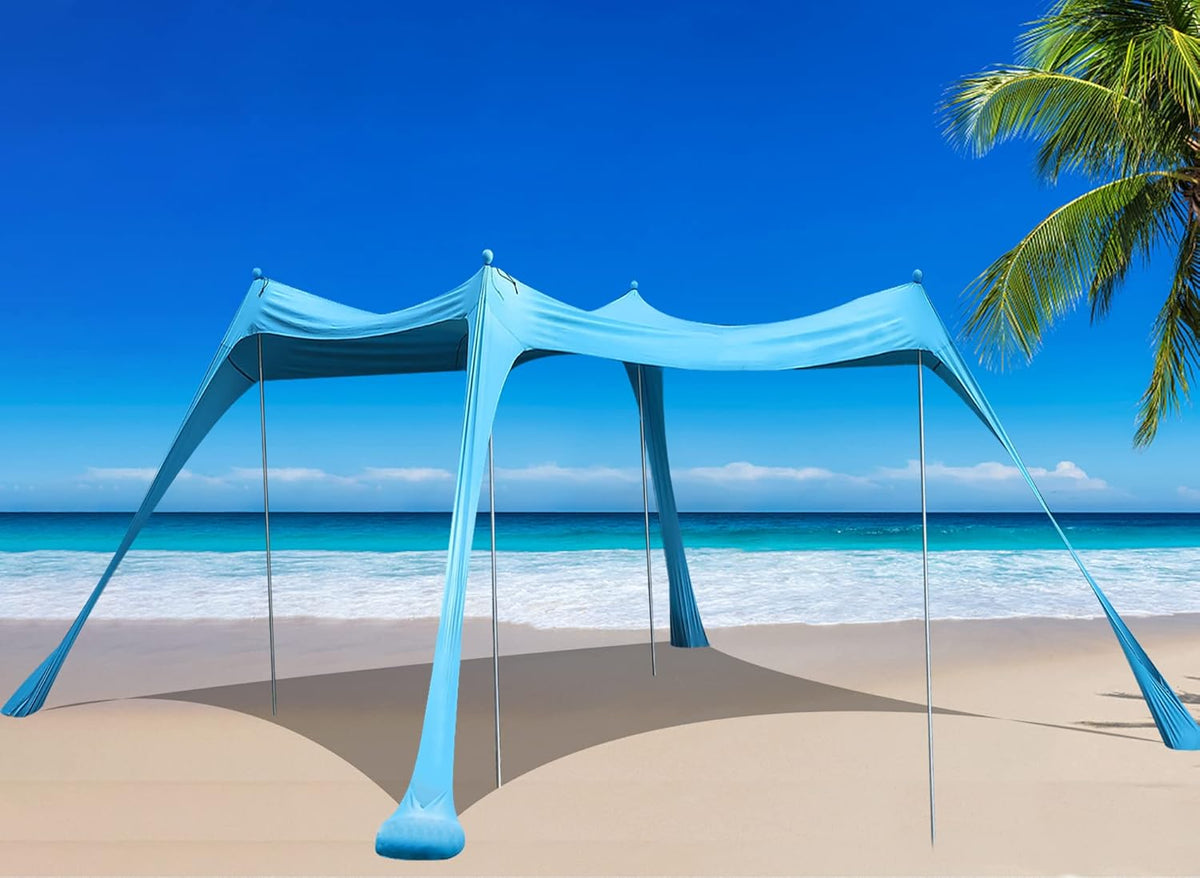 Beach Tent Sunshade Pop Up Sun Shelter with Carry Bag I54876