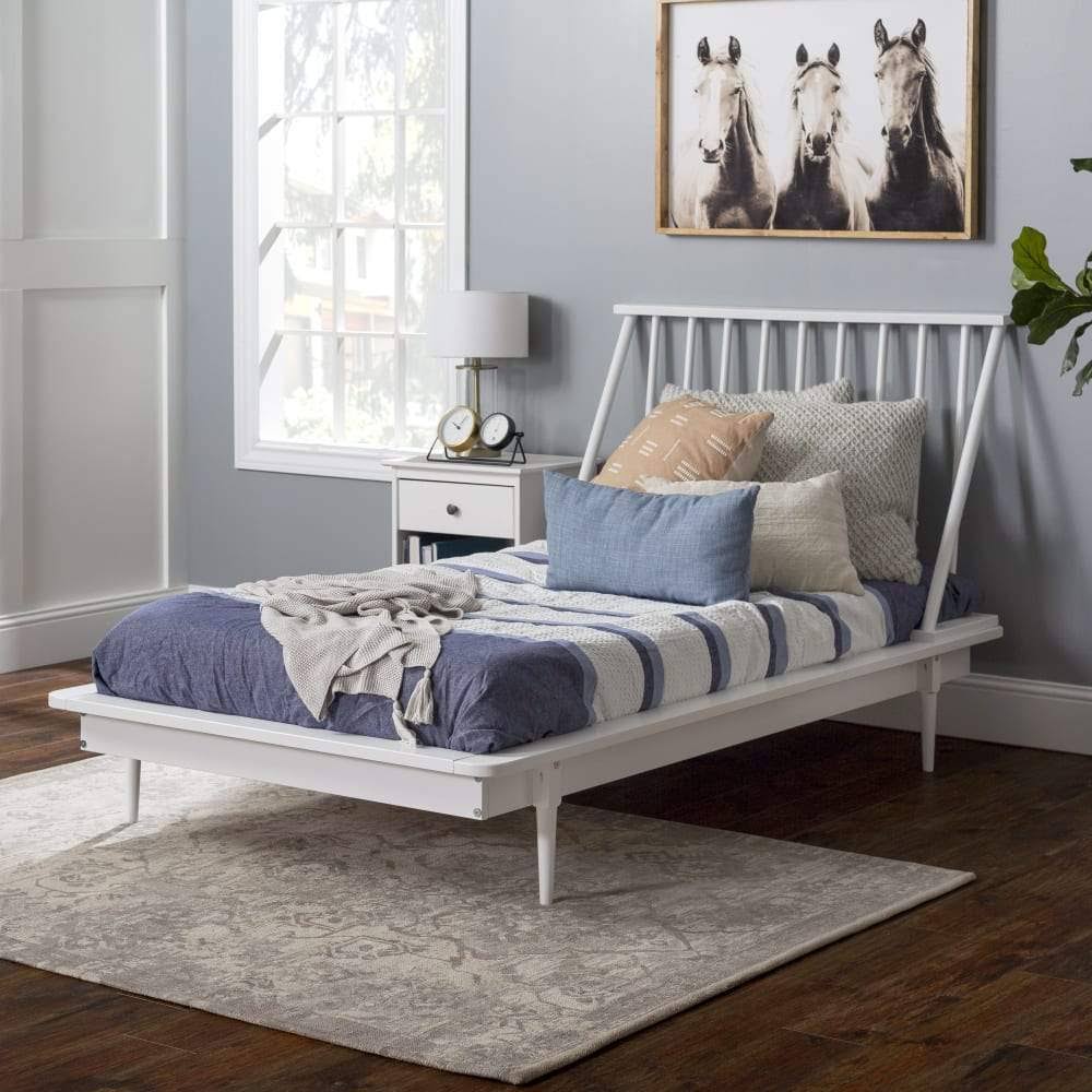 Twin Mid Century Solid Wood Spindle Bed S54495