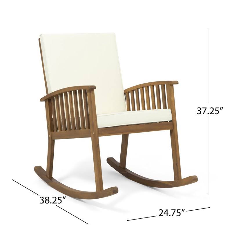 Brown Acacia Wood Rocking Chair Set of 2 R354