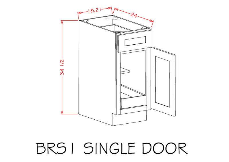 White 1 Door 1 Drawer Base Cabinet Z9611