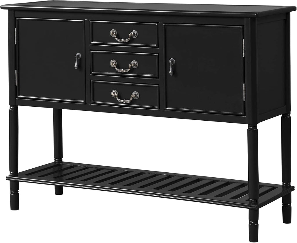 Solid Wood Console Table with 3 Drawers, 2 Cabinet and 1 Shelf I485036