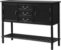 Solid Wood Console Table with 3 Drawers, 2 Cabinet and 1 Shelf I485036
