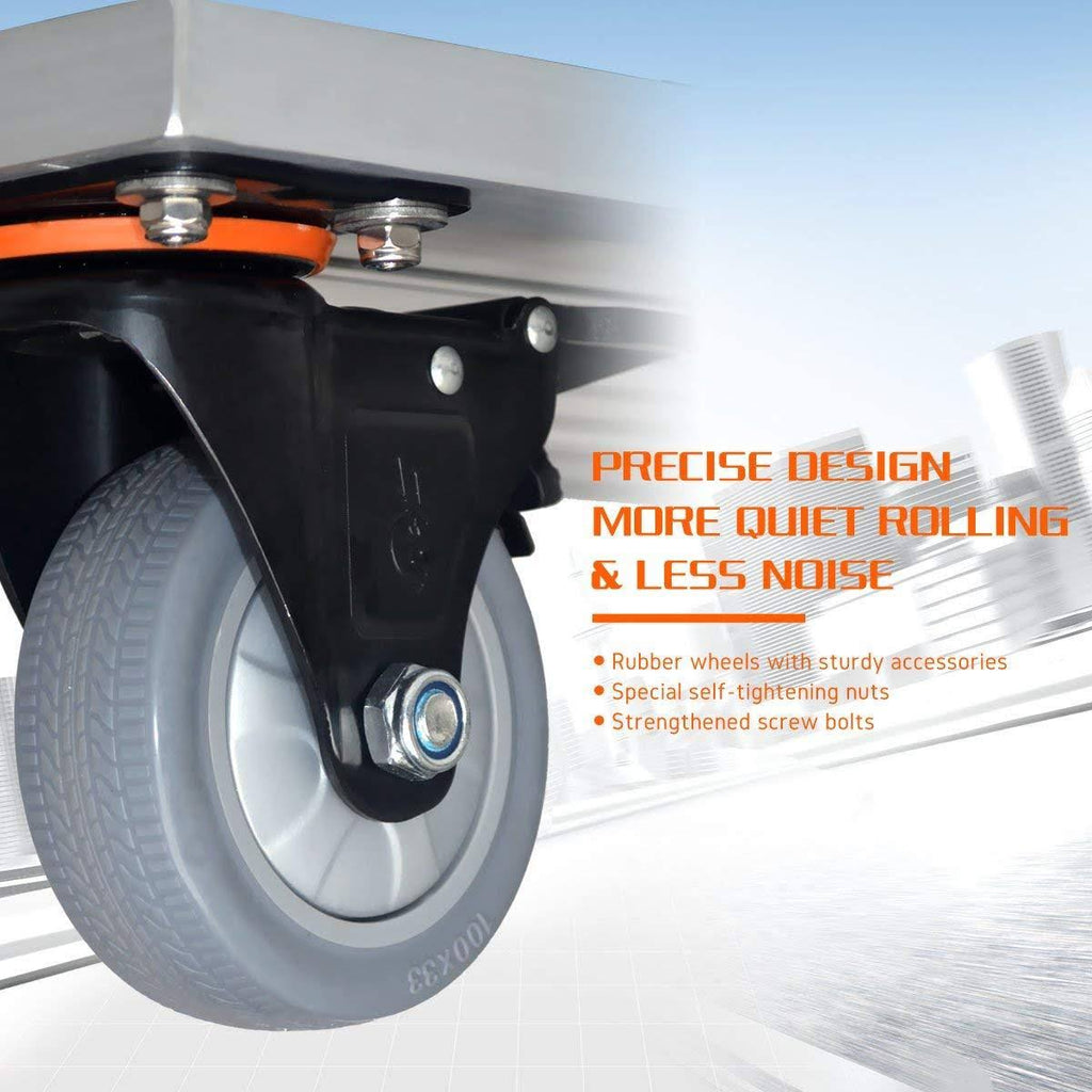 Folding Aluminum Platform Truck Cart with Swivel Wheels W9812