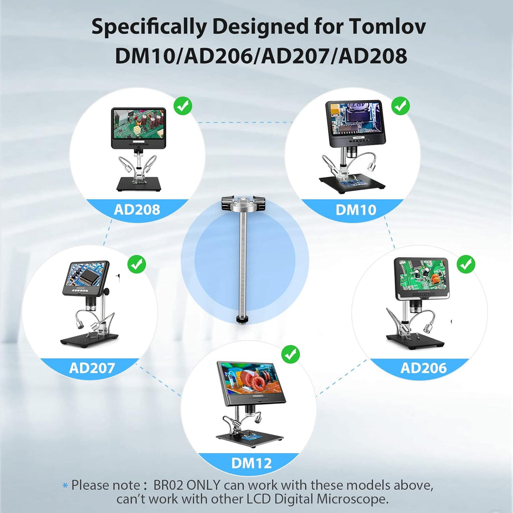 Adjustable Aluminium Alloy Digital Microscope Stand Pack of 2 M765674