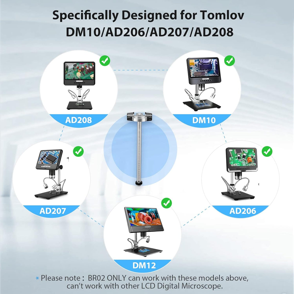 Adjustable Aluminium Alloy Digital Microscope Stand Pack of 2 M765674