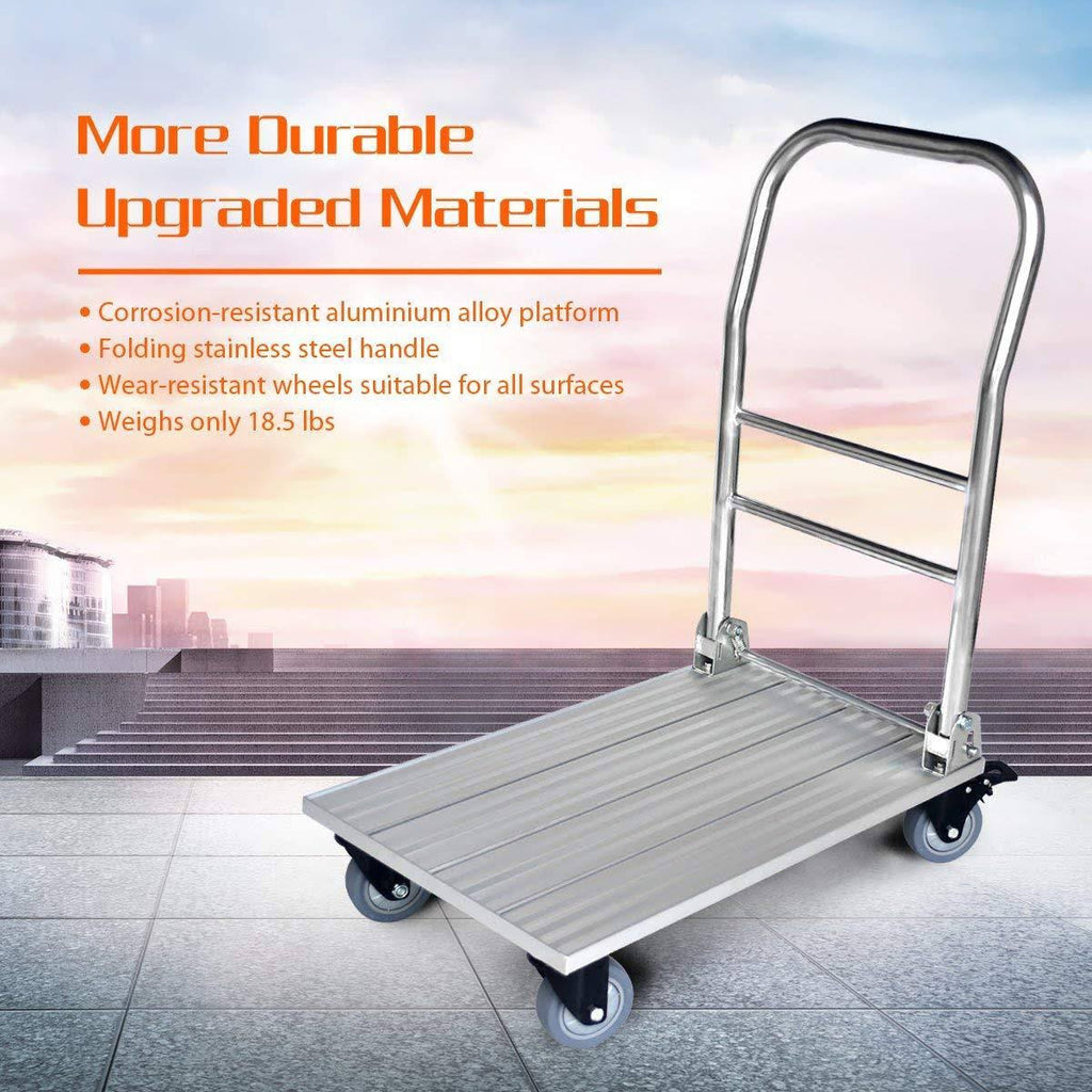 Folding Aluminum Platform Truck Cart with Swivel Wheels W9812