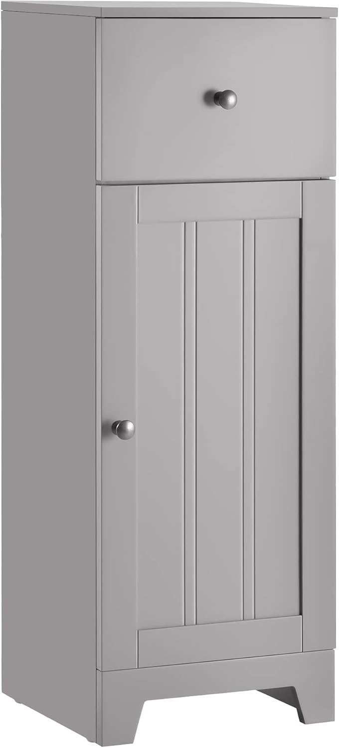Small White Bathroom Floor Storage Cabinet with 1 Drawer X4890