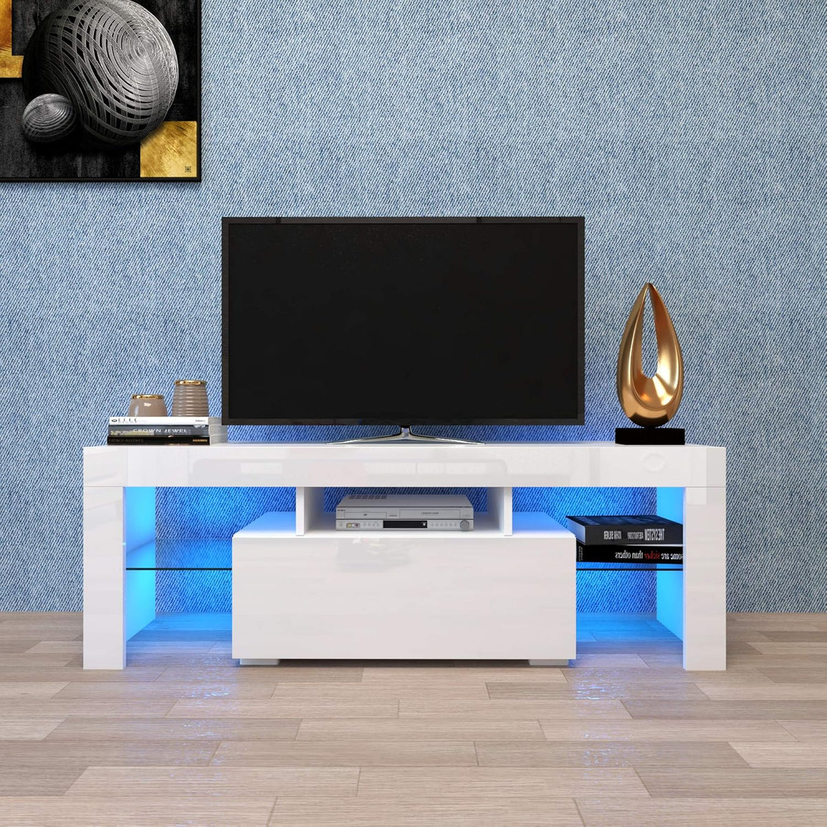 High Glossy TV Stand with LED Light for up to 70 Inches K1103