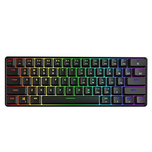 61 Keys Multi Color RGB LED Backlit Wired Mechanical Gaming Keyboard H7476