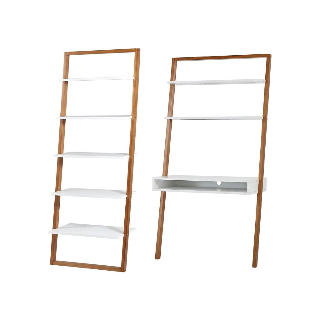 Leaning Ladder Shelves Natural and White O5214