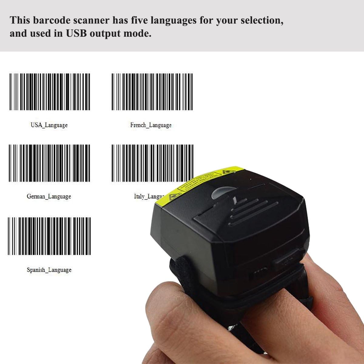 Wireless Finger Barcode Scanner J3718