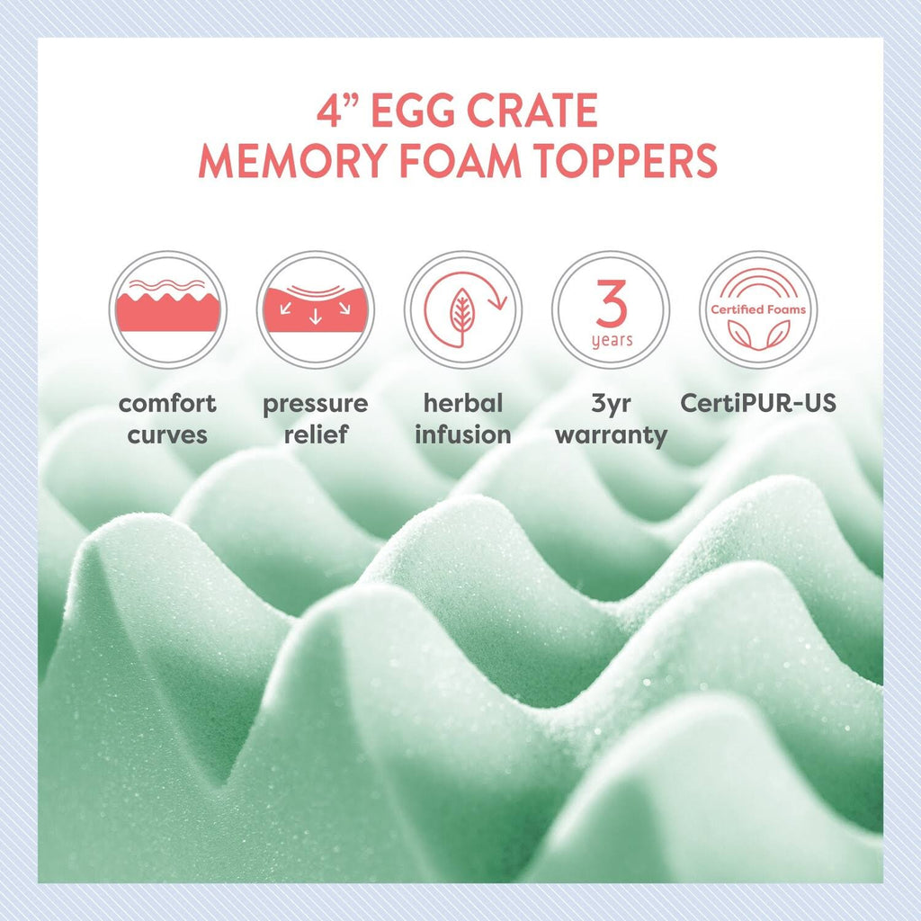 4 inch Memory Foam Mattress Topper Twin XL H921120