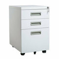 3-Drawer Mobile Vertical Filing Cabinet White X53772