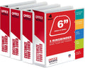 4 Pack 6 Inch Capacity D Ring Binder with Pockets White H422