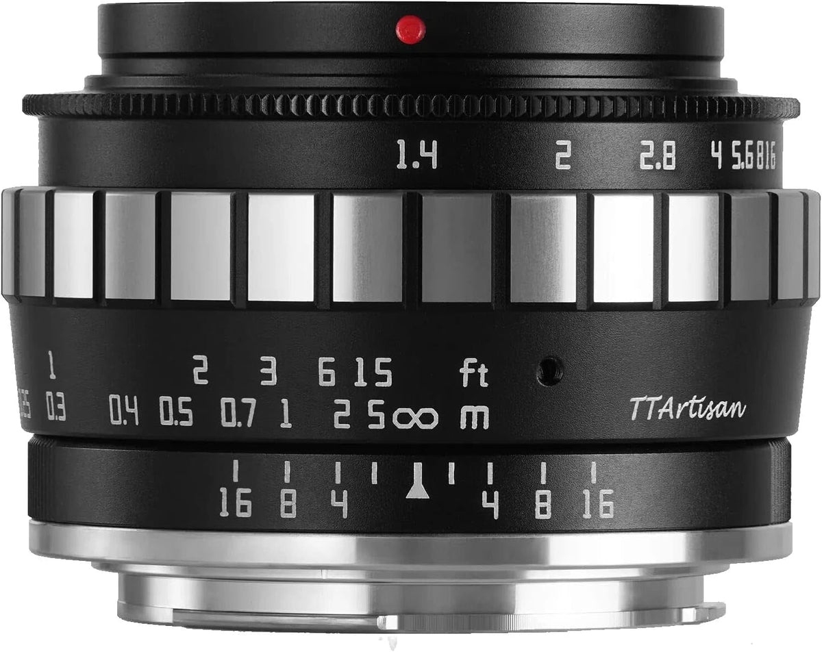 23mm F1.4 APS-C Manual Focus Prime Lens MFT M4/3 Mount Black Silver Q2583