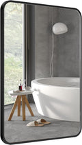Black 22 x 30 Metal Framed Rectangle Bathroom Mirror B934132
