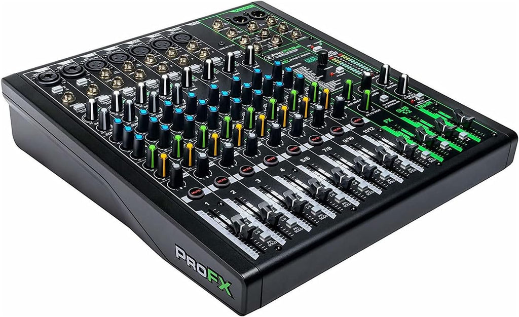 12-Channel Mixer with Headphone Amp, 4 XLR Cables, and 2 Breakout Cables Bundle Q394
