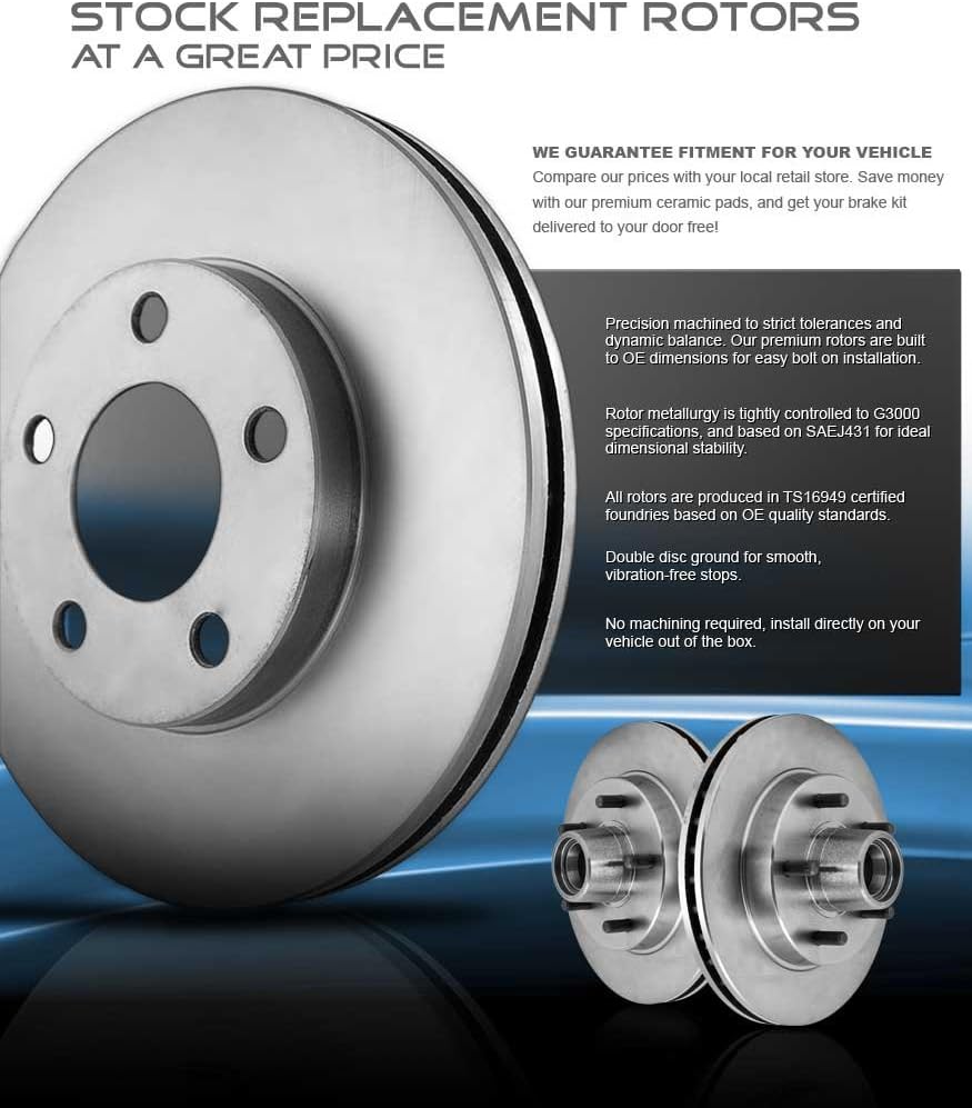 257mm Front + 261mm Rear 4 Lug Brake Disc Rotors P51649