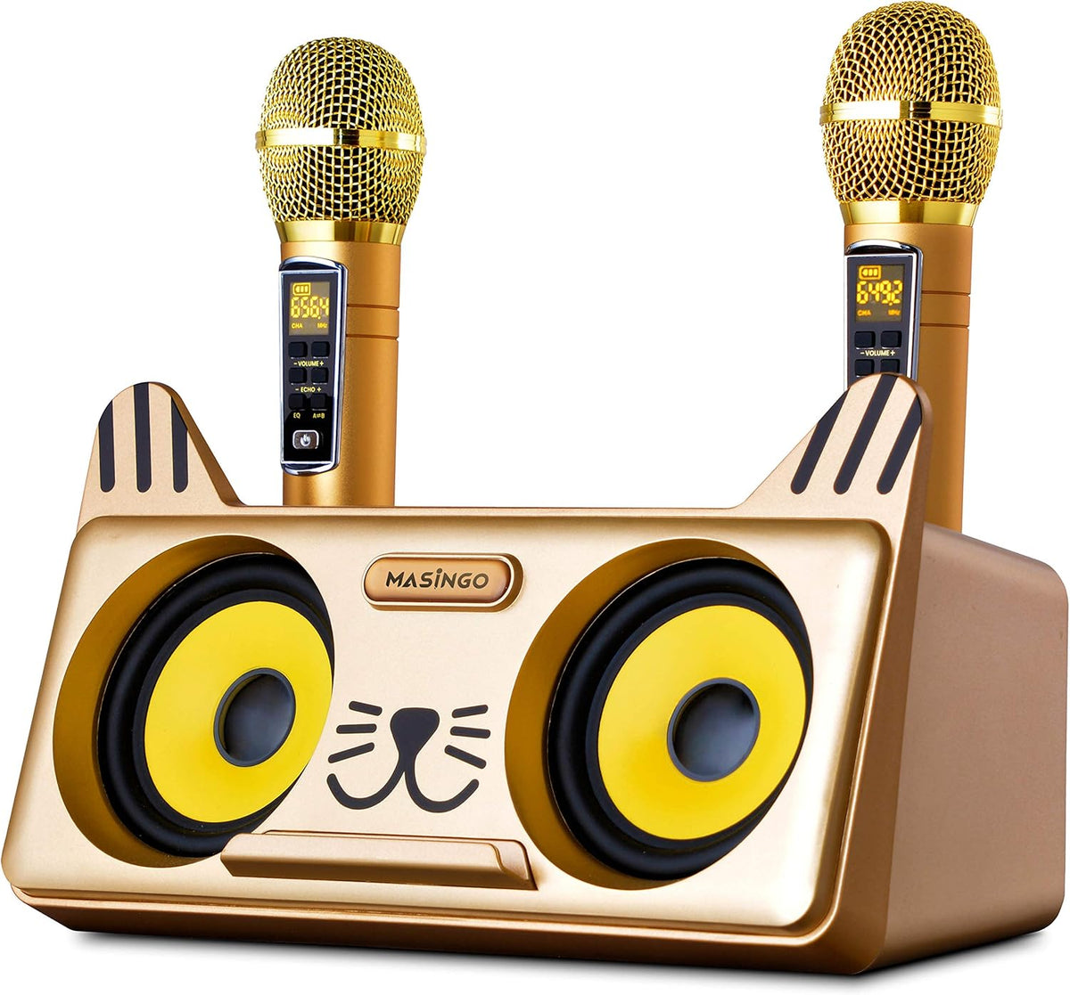 Portable Cat Karaoke Machine with 2 Wireless Microphones O619572