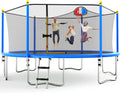 15FT Trampoline with Enclosure Net, Basketball Hoop and Ladder U1588