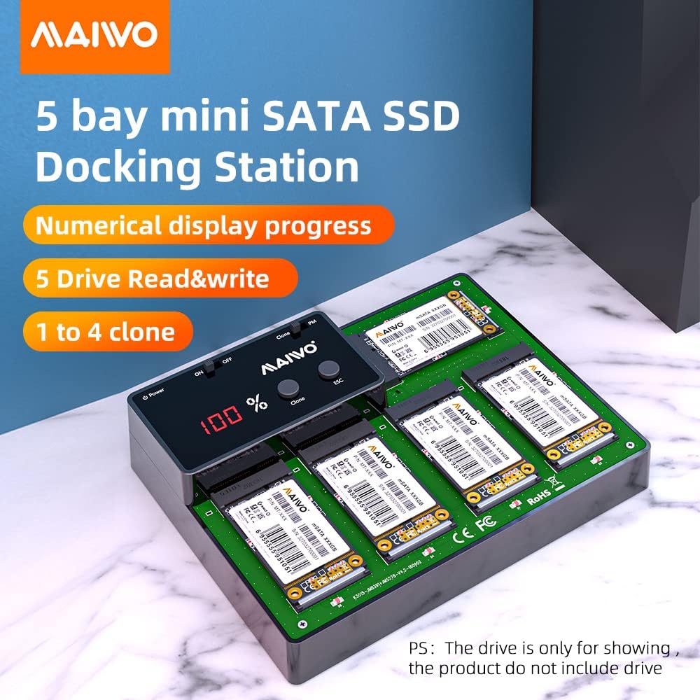 5 Bay M.2 mSATA Docking Station USB 3.0 Duplicator J571493