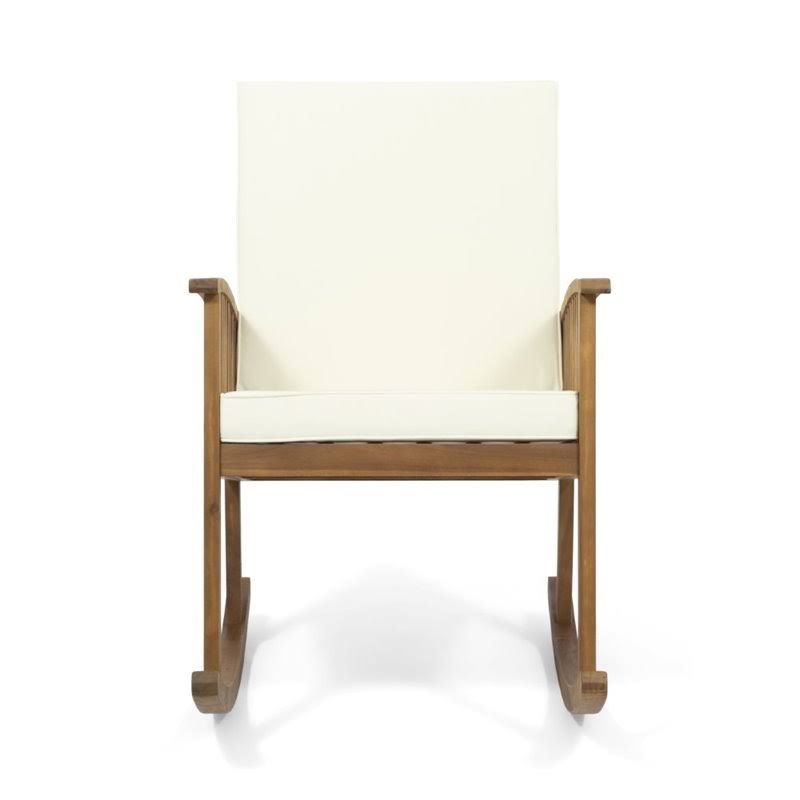 Brown Acacia Wood Rocking Chair Set of 2 R354