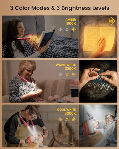 3-Color 6-Brightness Rechargeable Book Light G53385