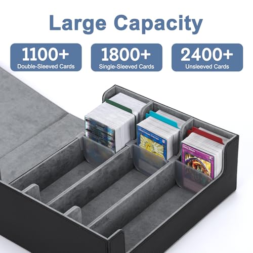 Trading Card Storage Box 1800+ Leather Magnetic Closure T74523