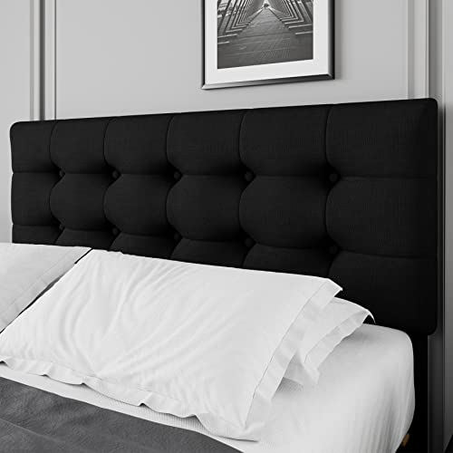 Black Queen Upholstered Platform Bed Frame with 4 Storage Drawers Z80694