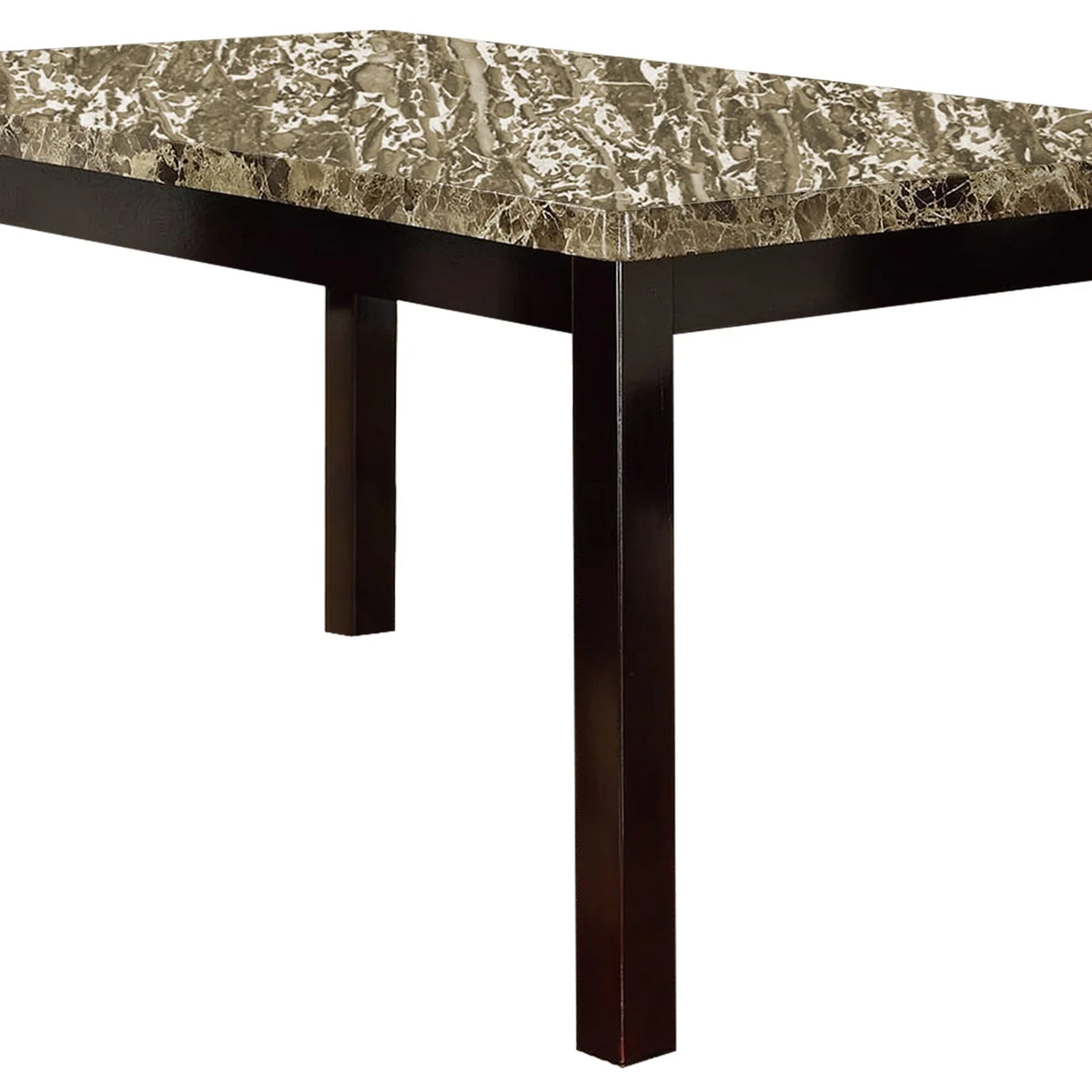 Brown Faux Marble & Pine Wood Dining Table S6041