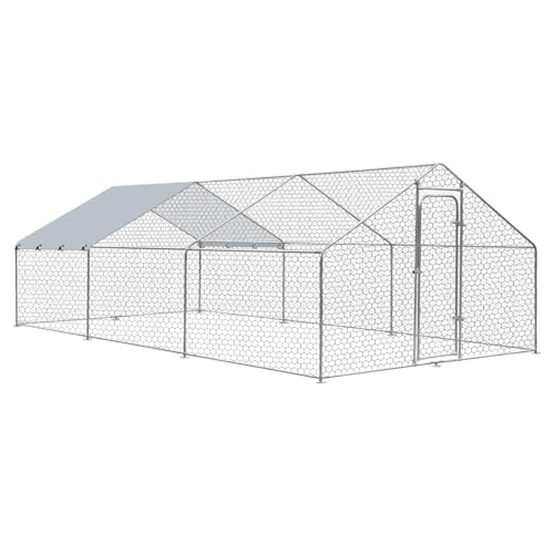 Large Metal Chicken Coop with Waterproof Cover F947034